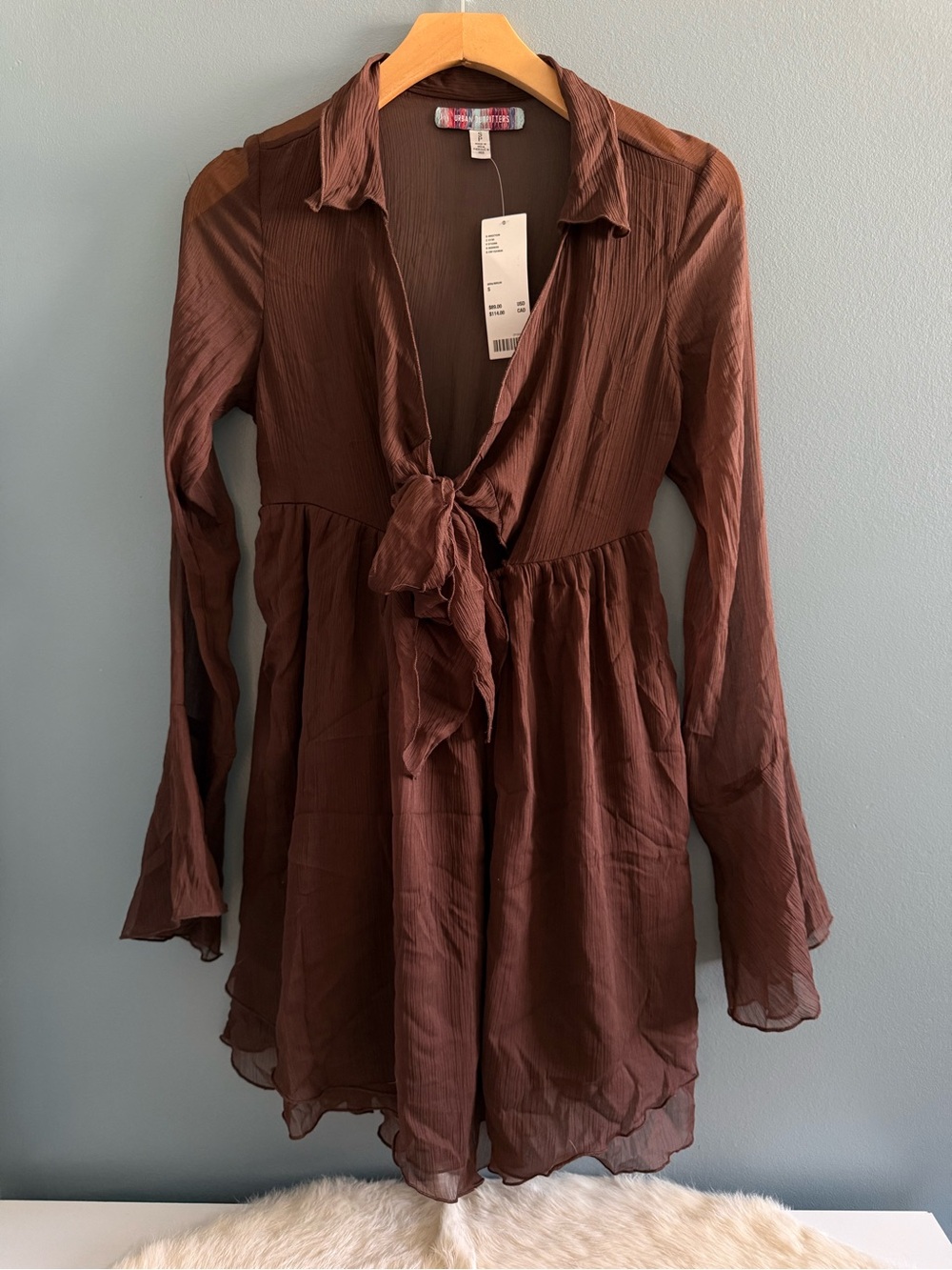 Urban Outfitters Kiki Tie-Front Mini Dress